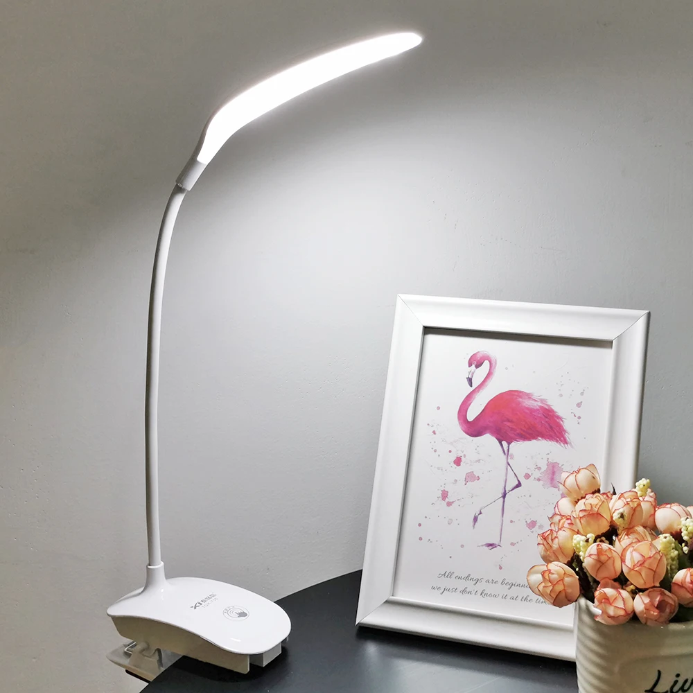 lampara led flexible recargable para escritorio lampara moderna para oficina mesita de noche estudio de mesa con interruptor tactil de bateria de