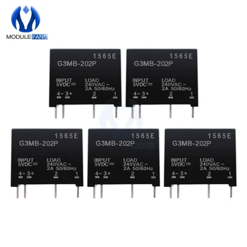 

5PCS Relay Module G3MB-202P G3MB 202P DC-AC PCB SSR In 5V DC Out 240V AC 2A Solid State Relay Module For Arduino Diy Electronic