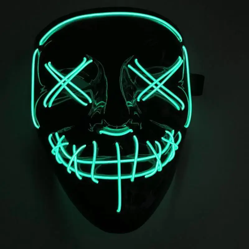 

Halloween Mask 10 colors EL Wire Mask Flashing Cosplay LED Costume Anonymous Mask for Glowing Dance Carnival Party Masks