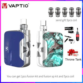 

5pcs FUSION COIL S2 Core Head Electronic Cigarette Vaptio Fusion Vape Kit 50W Built-in 1500mAh Box Mod Vaporizer 2ML Vapor Tank