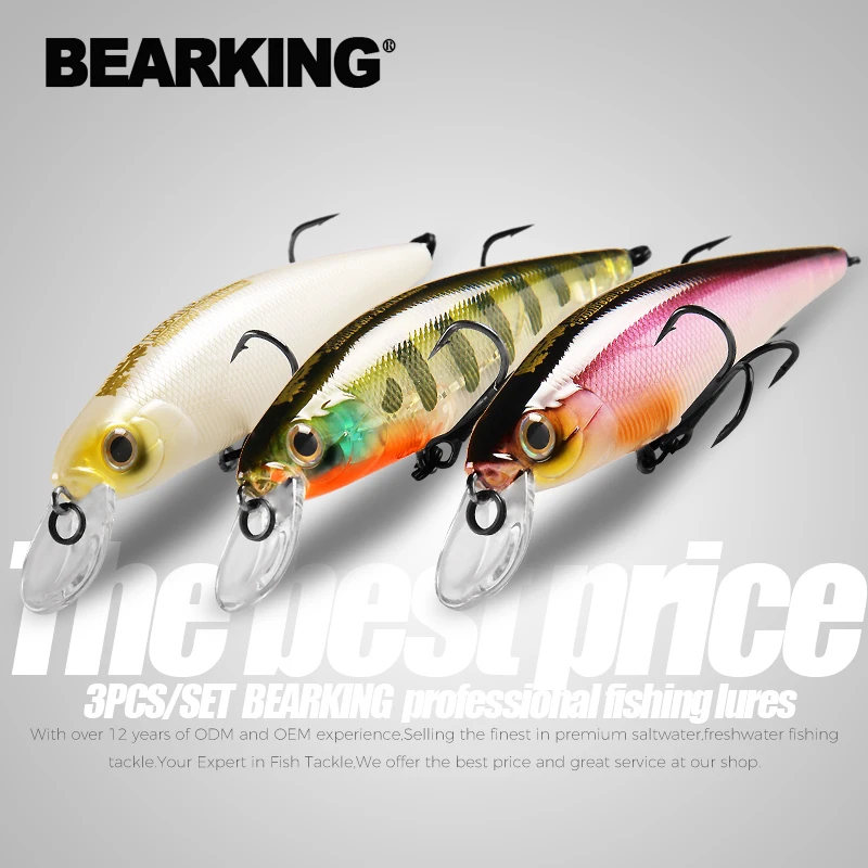 Рыболовная приманка BEARKING Squad Minnow набор из 3 предметов 95 мм 14 8 г 65 6 вольфрамовая