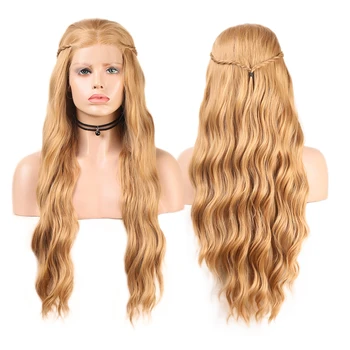 

AIMEYA Blonde Long Body Wave Synthetic Lace Front Wig for Women Heat Resistant Natural Hairline Cersei Lannister Cosplay Wig