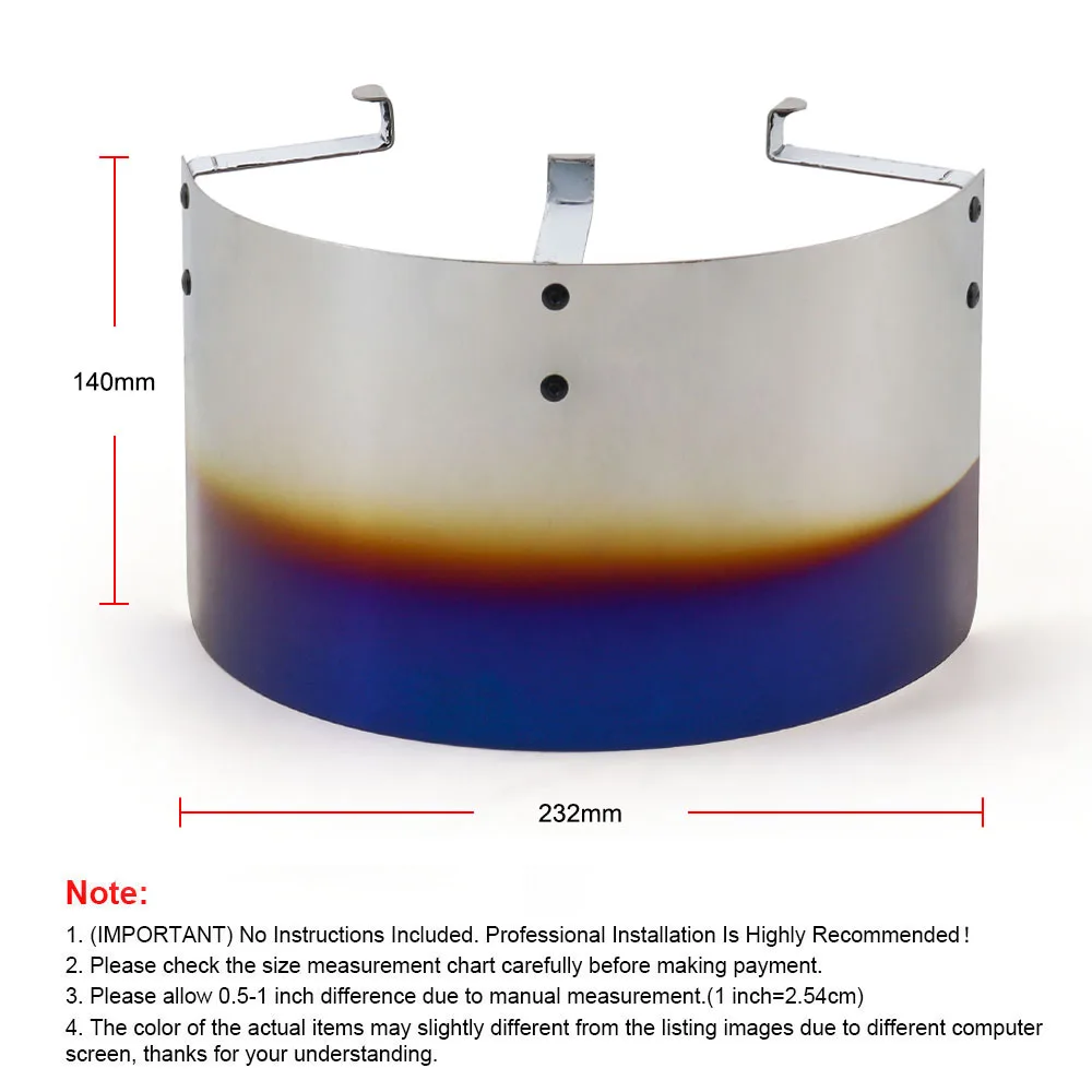 Universal Air Intake Filter Heat Shield Cover 2.5" TO 3.5" Stainless Steel Burnt Blue Sliver Neo Chrome Carbon filter BX100773
