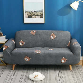 

Cartoon Animals Printing Elastic Sofa Cover Sectional L-shaped Couch Protective Cover Stretch All-inclusive Slipcover