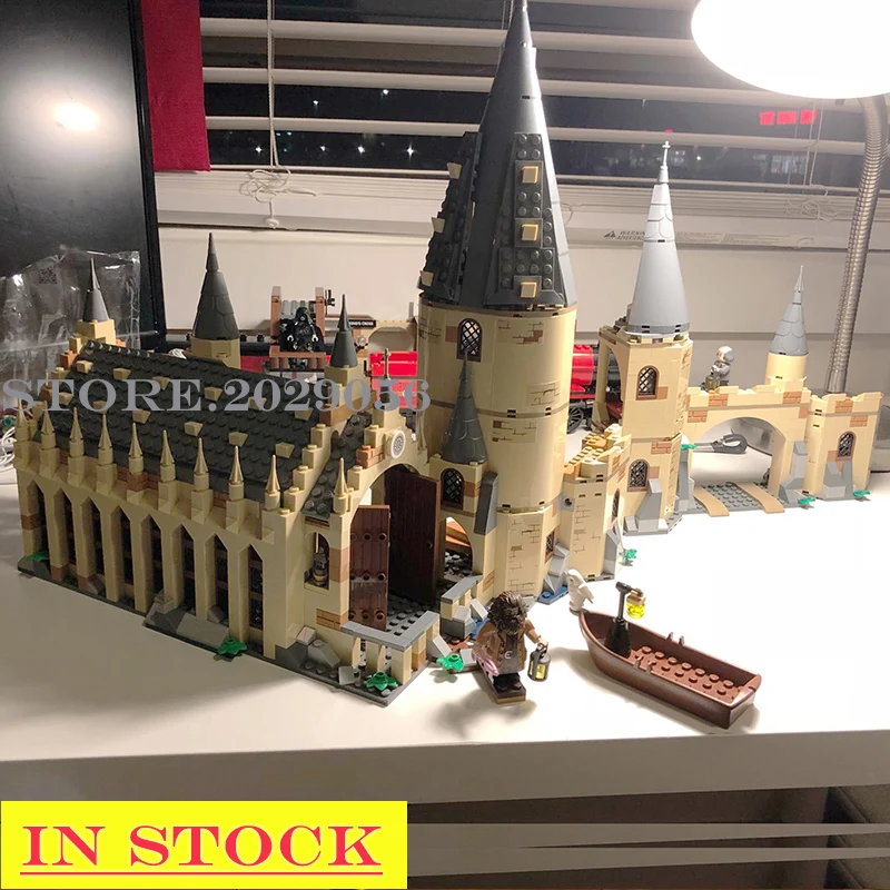 

In Stocks 11007 Potter Magic World Movies Series H gwarts Great Hall 878Pcs Model Building Blocks Bricks Compatible 75954 Toys