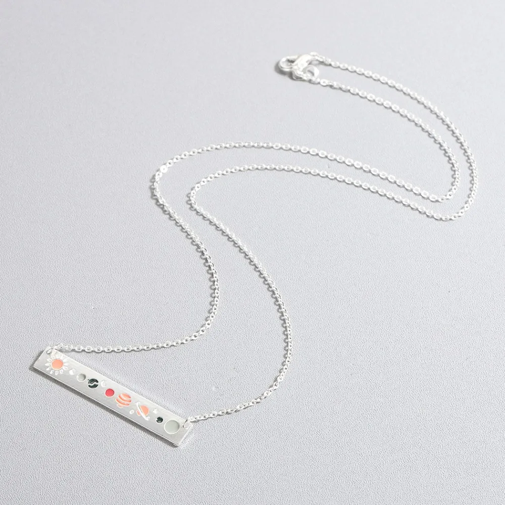 Chandler Moon Phase Necklace Galaxy Chocker Necklaces For Women Black Enamel Vintage Rouind Pendant Moon Crecent Charm Chokers - Metal Color: Style  11