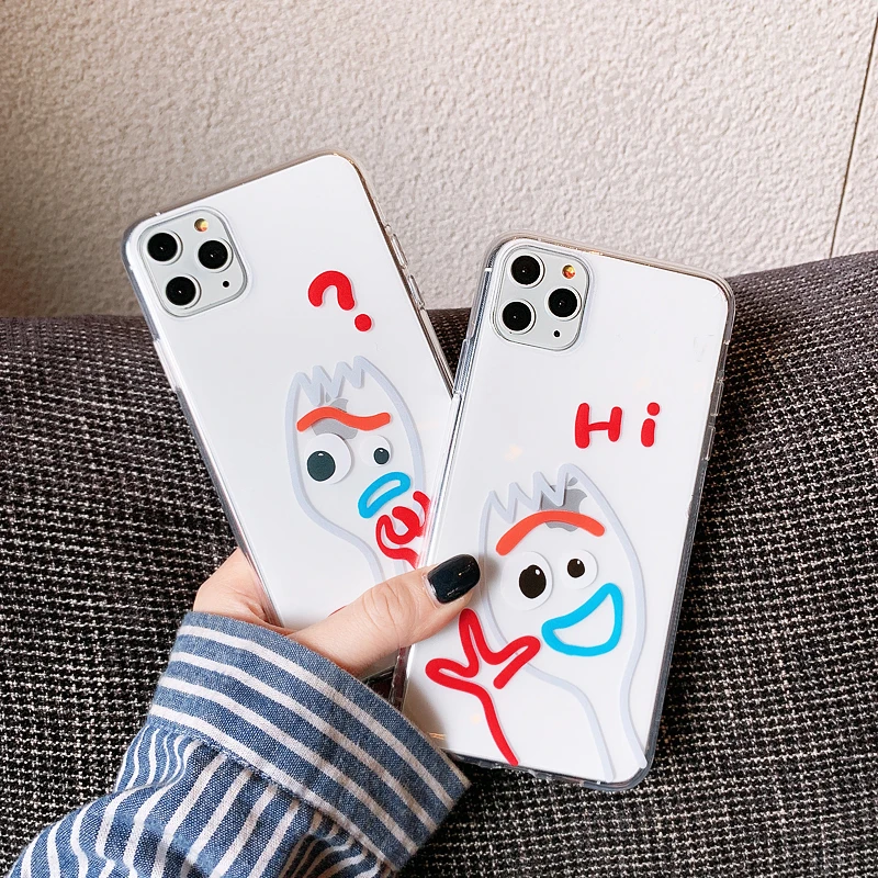 Игрушка Фильм Pixar Forky чехол для iPhone XR X Xs Max 11 8 7 6 Plus 6S 5S SE мягкий силиконовый милый чехол на телефон с изображениями героев мультфильмов Мягкий чехол