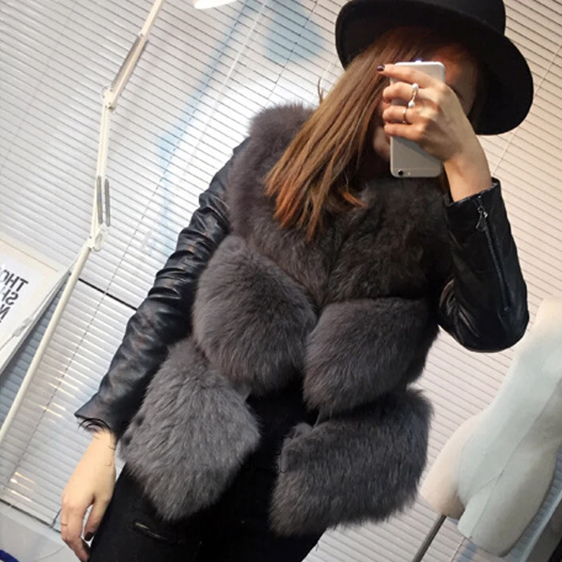 

2019 New Women Leather Long Sleeve Faux Fur Coat Winter Warm Fake Fur Outwear Elegant Overcoat Slim Fur Jackets Plus Size 3XL