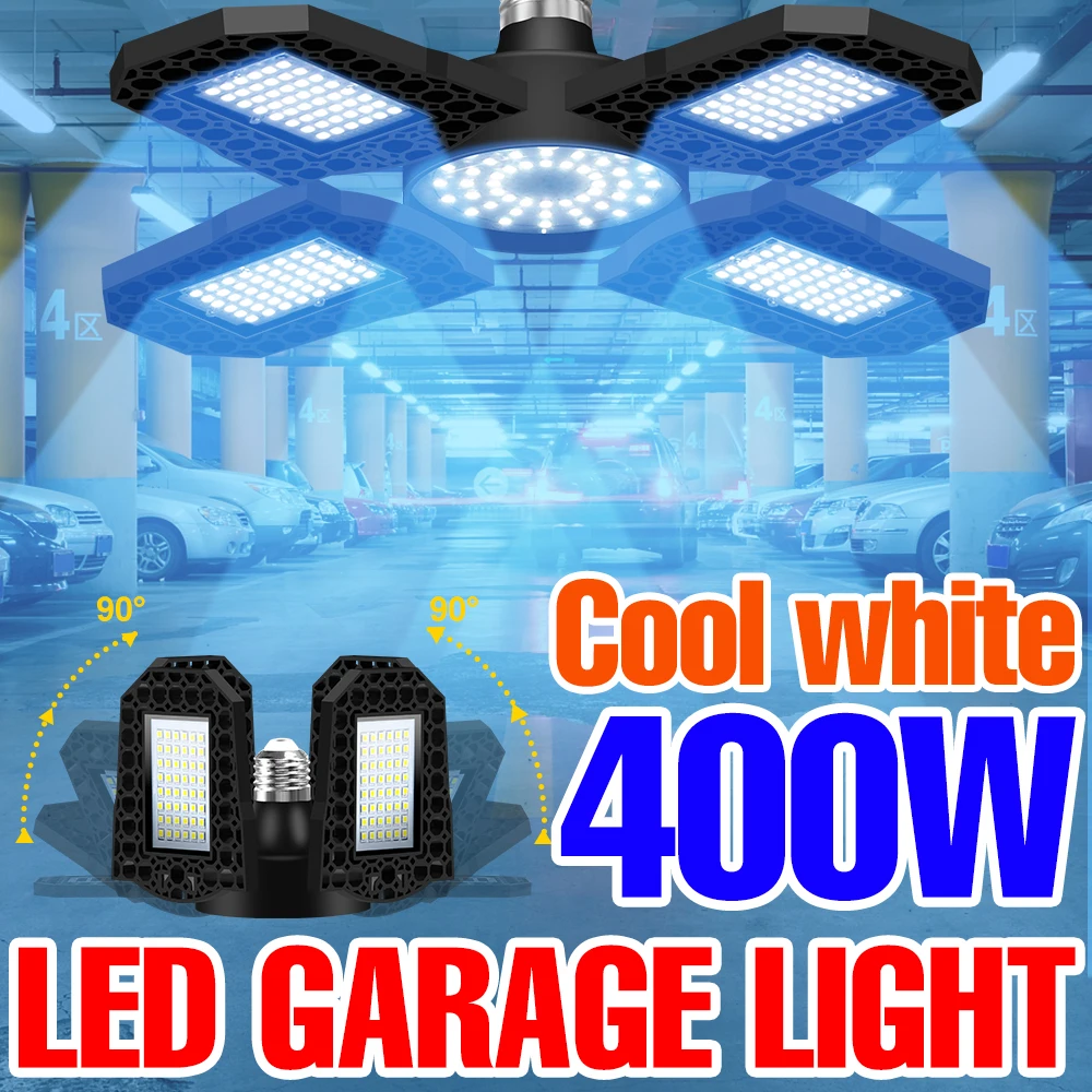 220V Warehouse Lamp LED E27 Garage Light E26 LED Ceiling Lamp 200W 300W 400W High Bay Bulb Industrial Lighting Foldable Lampara