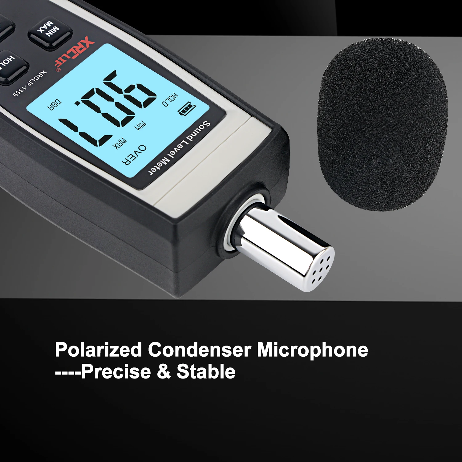 XRCLIF Noise Audio Level Meter Sound Level Meter Digital Handheld DB Meter Sound Monitor 30-130dB Decibels Mini Sound Meter 5