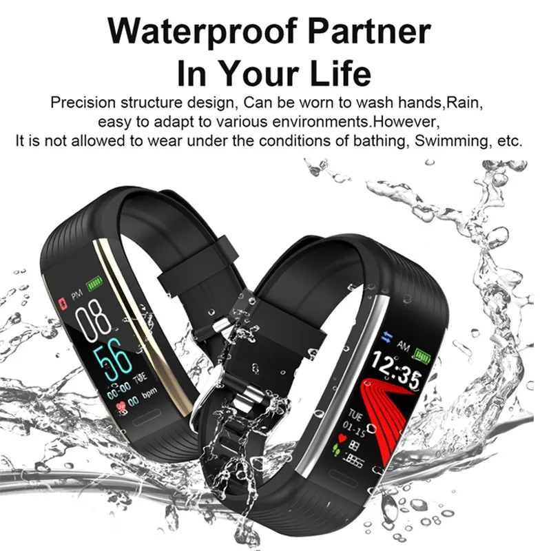  Bluetooth Smart band Pedometer Heart Rate Monitor Blood Pressure Fitness Tracker Sport Smart Watch  - 4000396164529