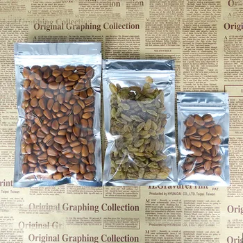 

100Pcs/Lot Aluminum Foil / Clear Bag Self Seal Zipper Ziplock Pack Bag Resealable Valve Zip Lock Packaging Bag Pouch For Party