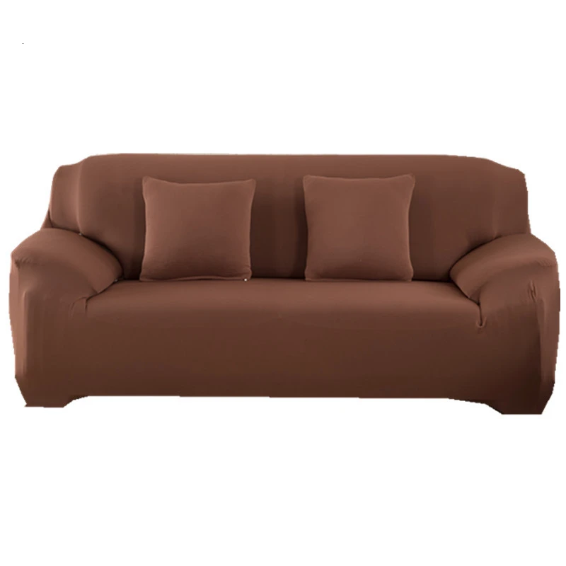 Light Brown Стрейч все включено диван-кровать однотонные Цвет эластичный Анти-скользящие диванные крышка секционные L-фасонный чехол для 1/2/3/4 сиденья - Цвет: Light Brown