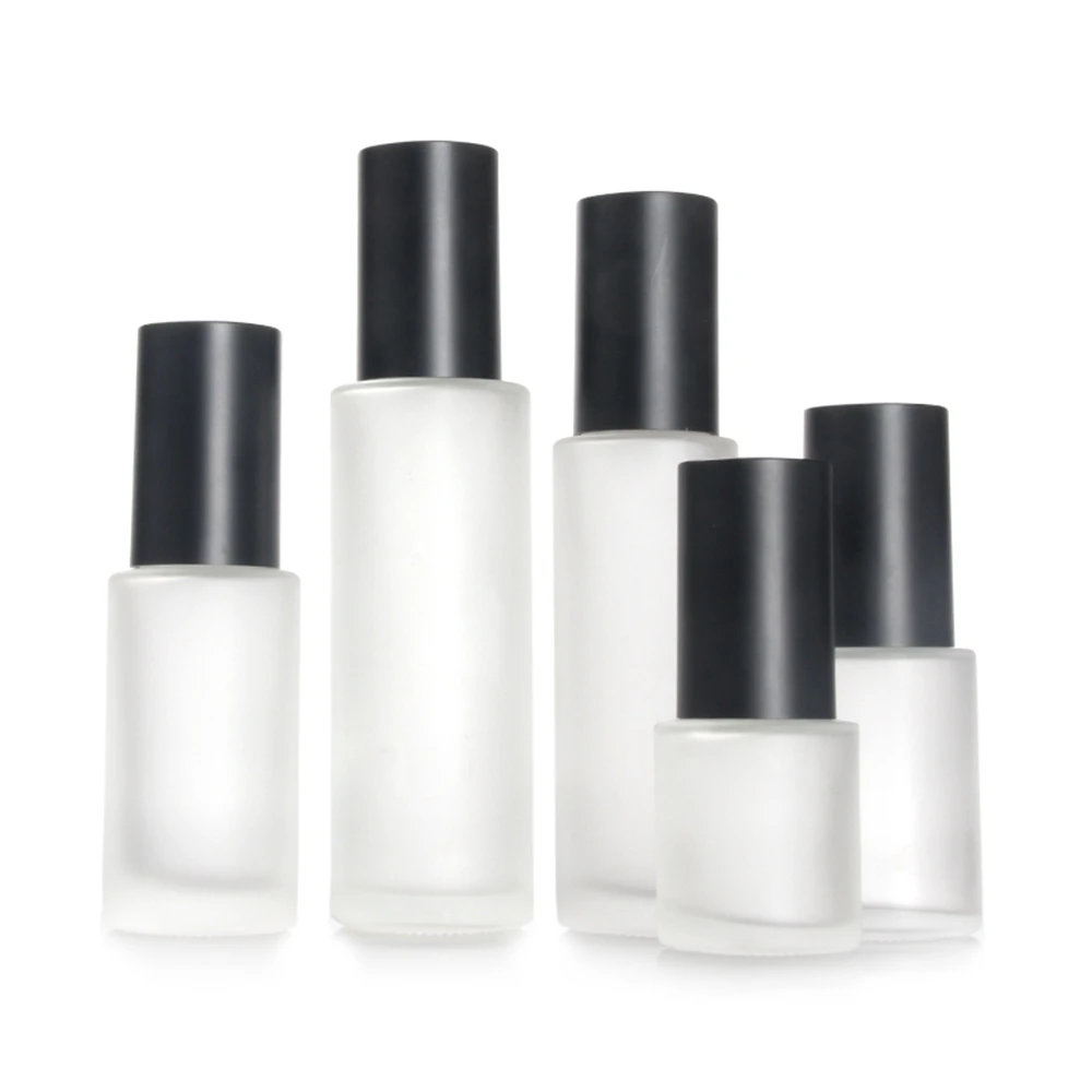 

Green/Blue/White/Clear 30ml Facial Toner Bottle with Matte Black Lid