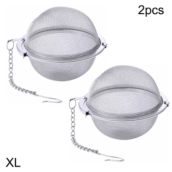 

L/XL Size Tea Infuser Ball Mesh Loose Leaf Herb Strainer Stainless Steel Secure Locking High Quality