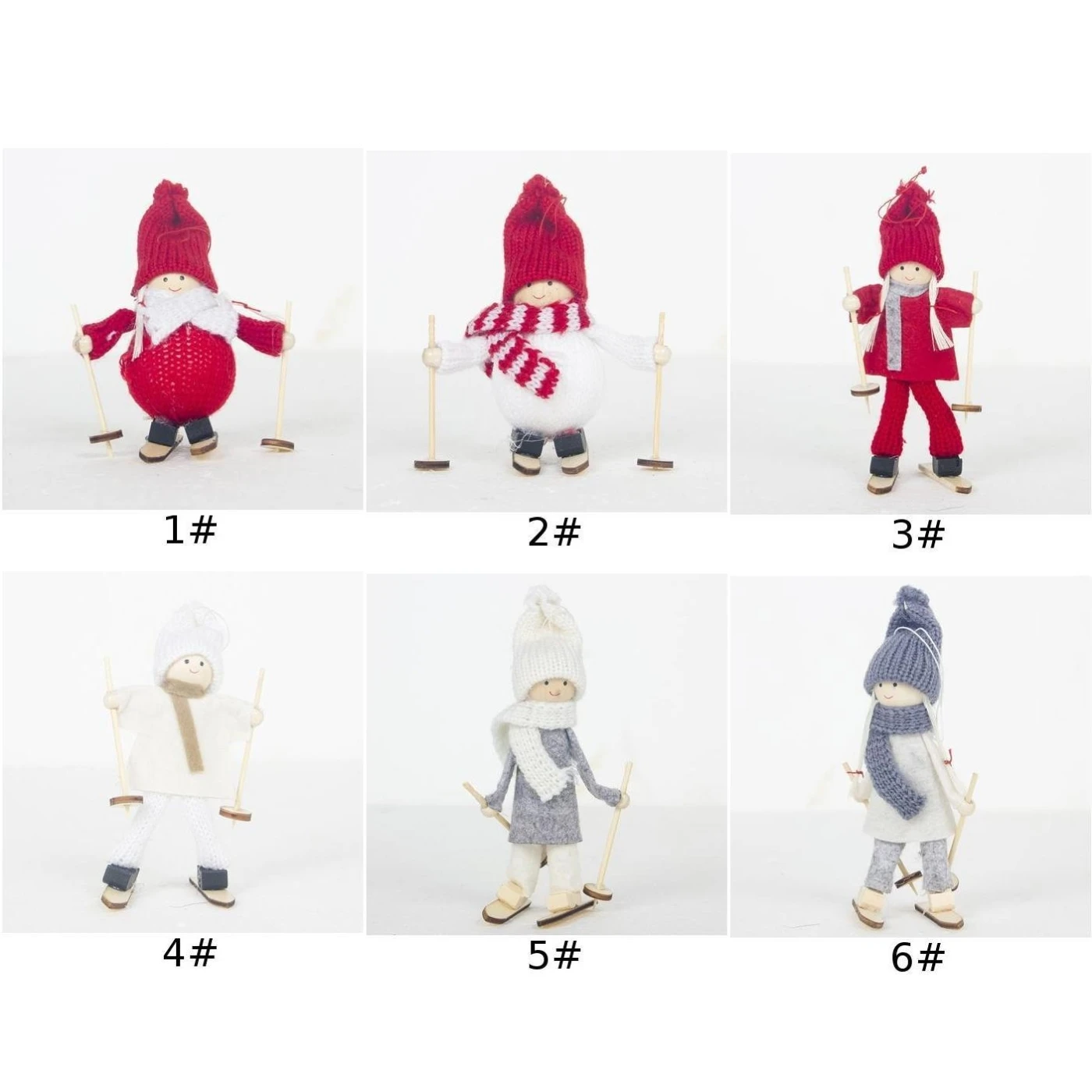 Toy Skiing Doll Mini Christmas tree Xmas Hanging Ornament Pendant Display Home