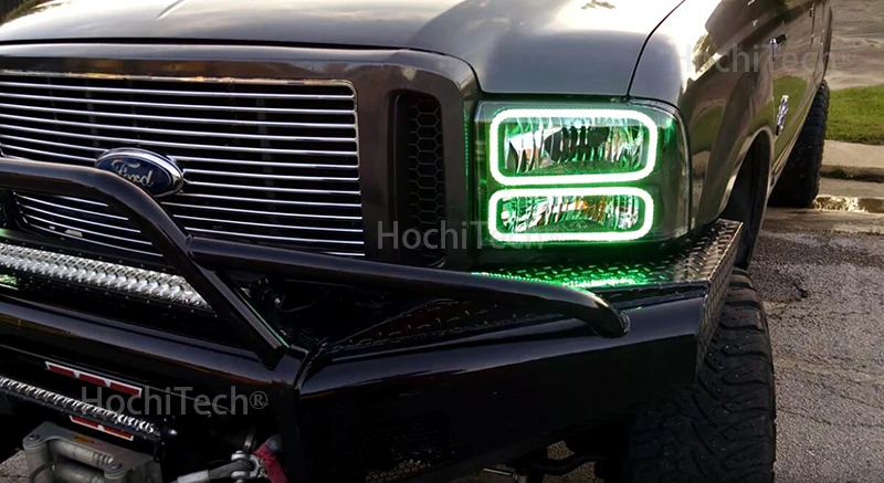 Для Ford F-250 2005 2006 2007 отличный ИК контроллер многоцветный ультра яркий RGB светодиодный ангельские глазки Halo Кольцо Комплект