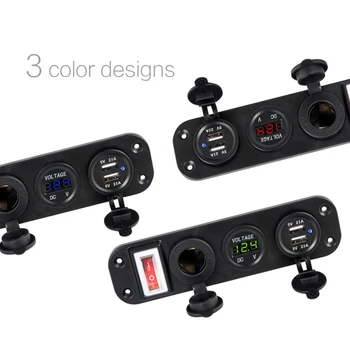

Universal Car Boat Switch Panel with Dual USB Port 12v-24v Digital Voltmeter Display Fit For RV Yacht Modification Switch Panel