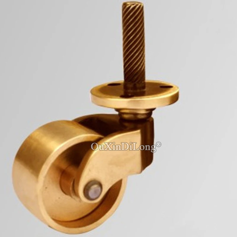 

HOT 4PCS European Heavy Brass Furniture Casters Table Chair Sofa Bar Piano Mute Pulleys Rollers Runners Universal Wheels