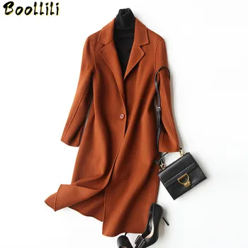 

Boollili 2020 Winter Coat Women 80% Wool Coat Female Autumn Double Woolen Jackets Long Jacket Outwear manteau femme hiver