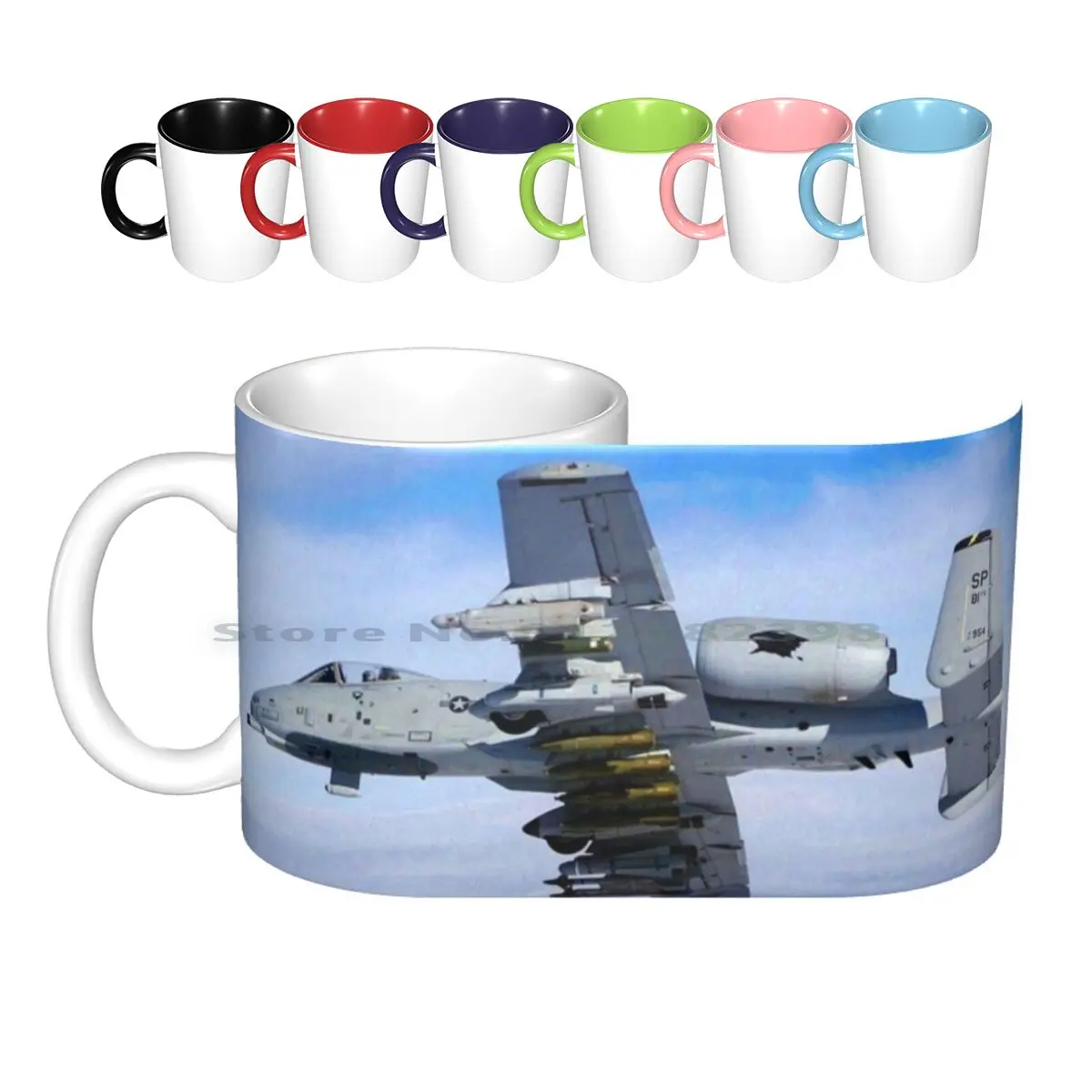 A-10 Thunderbolt Che Mostra Its' Deadly Underbelly Abstract Ceramic Mugs Tazze Da Caffè Tazza Da Tè Al Latte Aerei Aerei Sky Pilot Hero Air