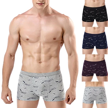 

Men Underpants Cotton Printed Boxer Briefs Men's Panties Boxer Shorts Underwear Casual High Quality Underpants Knickers Fashion