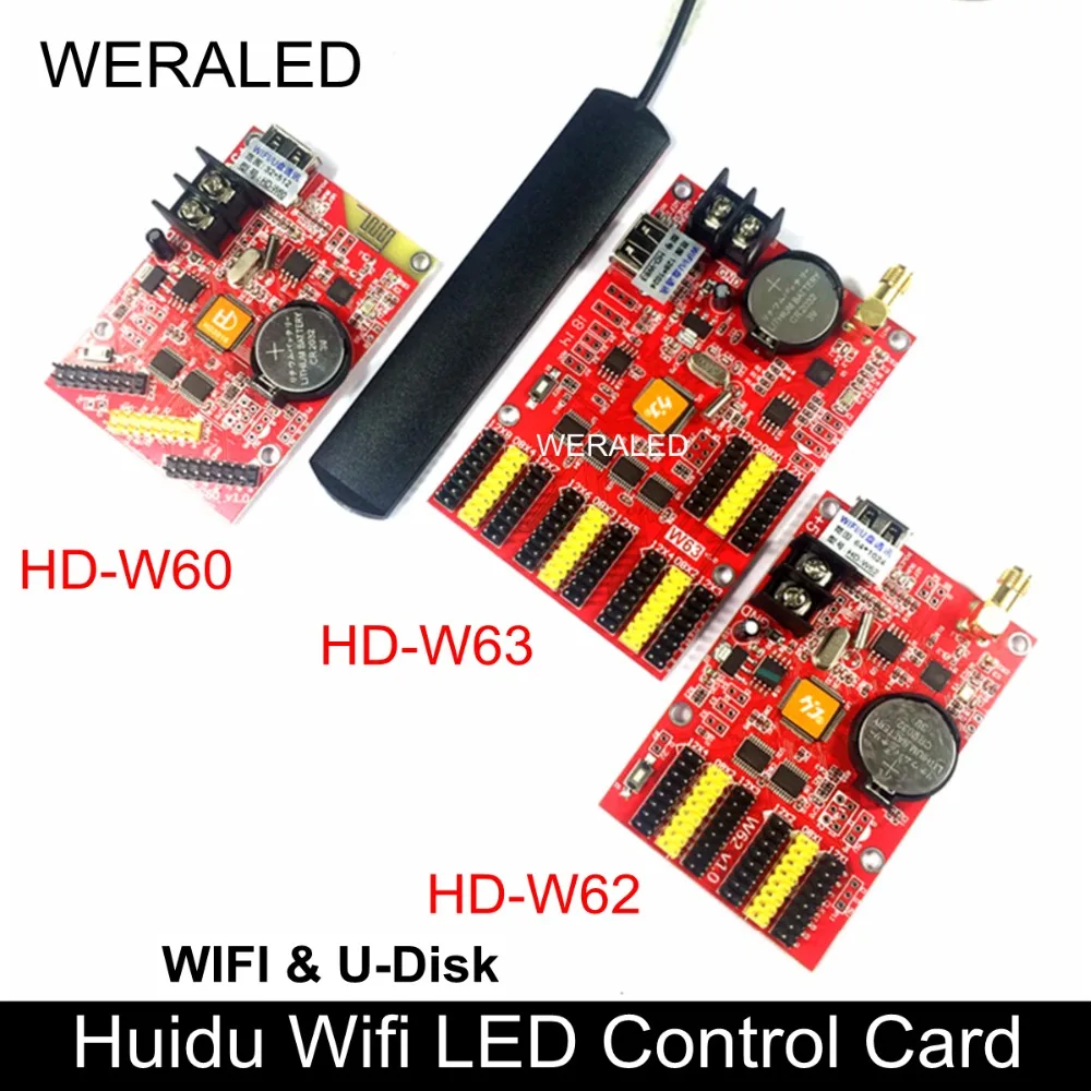 WERALED Huidu асинхронизация HD-W60 HD-W62 HD-W63 Wi-Fi и поддержка карт флеш-накопителей Порты один Цвет/Dual Core Цвет светодиодный Дисплей контроллер