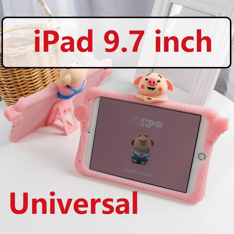 iPad 9.7 inch-Pink DUSH милый чехол для IPad, ударопрочный силиконовый чехол для планшета, чехол для iPad 10,2 10,5 9,7 IpadAir Pro Mini, универсальный смарт-чехол - Цвет: iPad 9.7 inch-Pink
