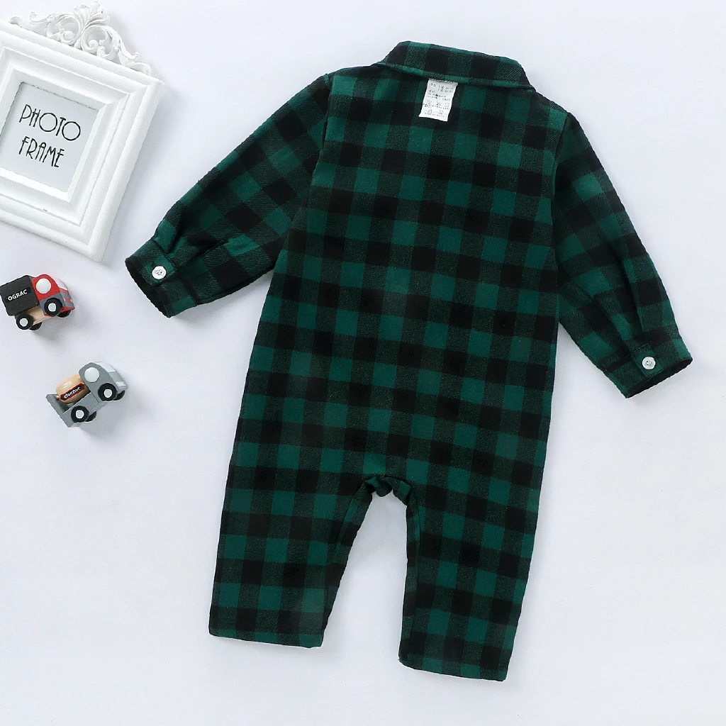 newborn baby boy rompers baby clothing plaid long sleeve 100%cotton infant boys girls jumpsuit winter clothes outfits costume