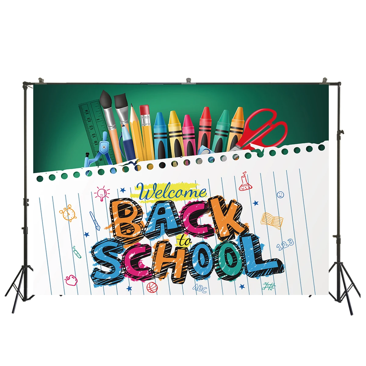 Welcome Back to School Photograph Background for Students Pen and Notebook Photo Backdrop For Studio Banner W-2237 | Электроника