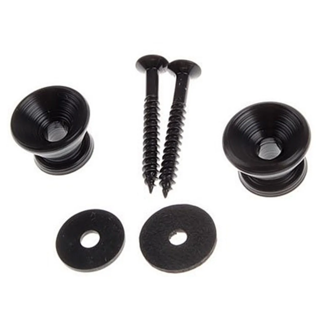 8 Pair Black Strap Lock End Pin For Electric Guitar Bass Strap Buttons Part