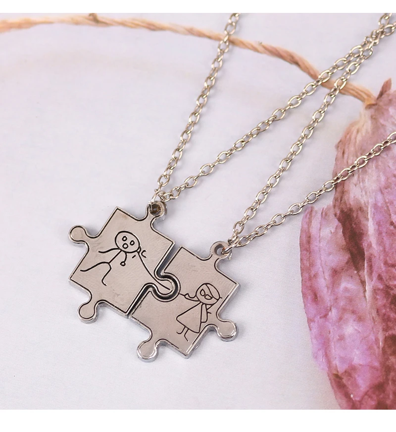 DIY модное ожерелье для пары комплект с геометрическим рисунком головоломка