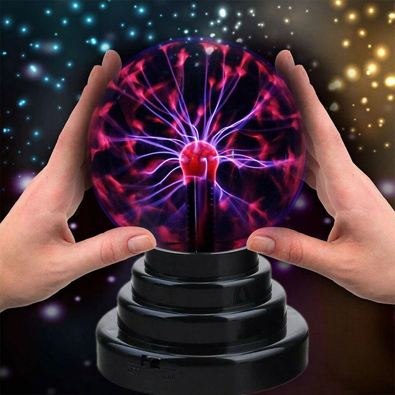 Magic Black Base Crystal Plasma Ball Night Light Magic Glass Sphere Novelty Lightning Ball Light Party Holiday Plasma Table Lamp