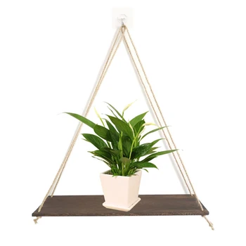 

Decor Shelving Unit Handmade Rustic Floating Rope Vintage Wall Hanging