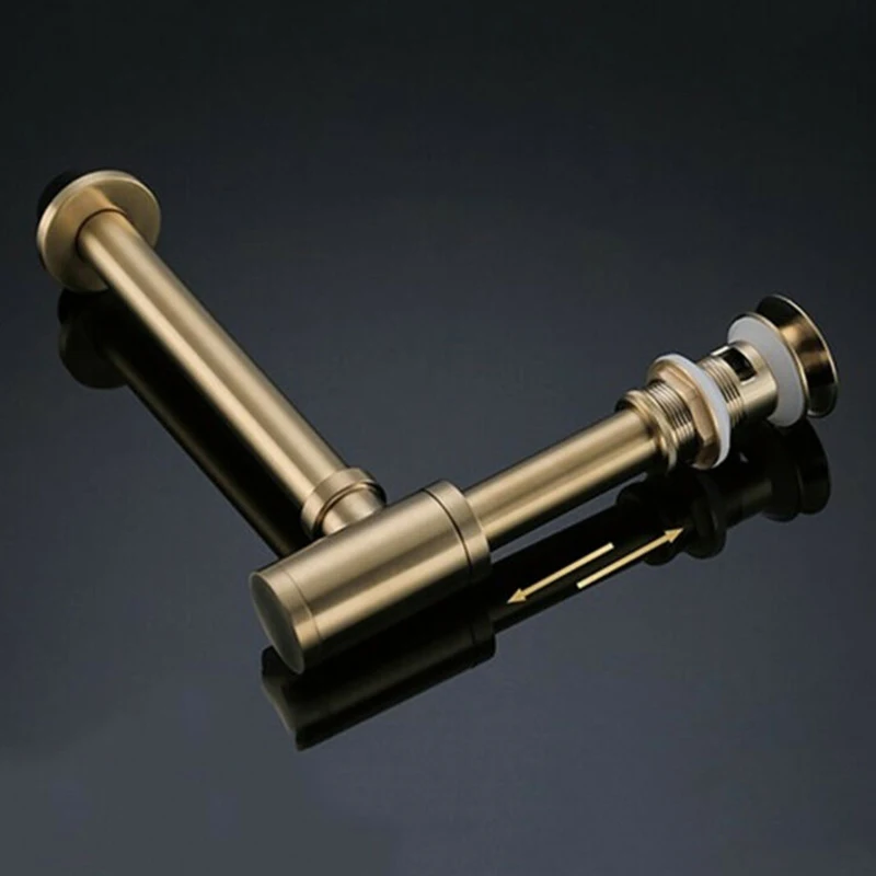 

Basin Waste Drain Gold For Bathroom Modern Stainless Steel Pipe Kitchen Brass Bathroom Accessories