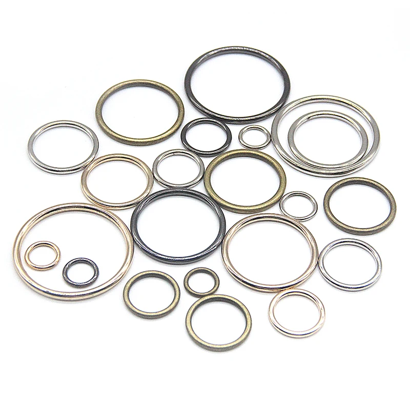 20pcs/lot 20mm/25mm/30mm black bronze gold silver circle O ring Connection alloy metal shoes bags Belt Buckles DIY accessories
