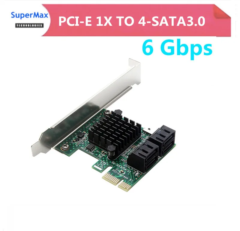 Адаптер для жесткого диска SSD PCIE PCI Express 1x на 4 порта Sata 3 0 адаптер 6 лампочек