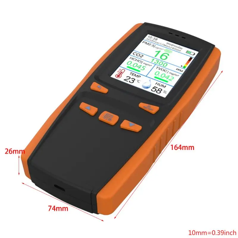 

Air Quality Monitor for PM2.5 PM10 Particles CO2 Temperature Humidity 35ED