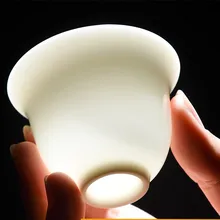 Чисто белая фарфоровая чайная чашка ручной работы, керамические стаканчики высокого качества, маленькие одиночные стаканы, чайная чаша