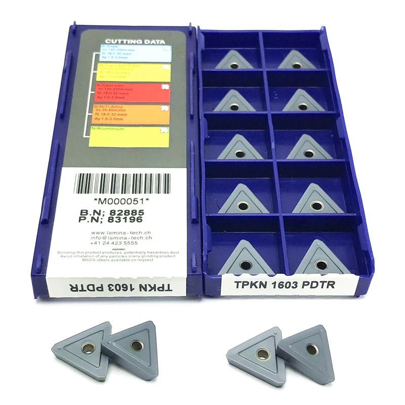 Твердосплавная пластина TPKN1603 PDTR LT30, токарный инструмент для наружной обточки, токарный инструмент TPKN 1603, токарная пластина, инструменты для ЧПУ, режущий инструмент из твердого сплава