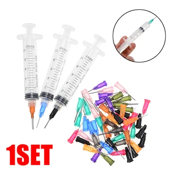 

10CC Dispensing Syringe SMT SMD PCB Solder Paste Adhesive Glue Liquid Dispenser with Plunger + 50pcs 14-30GA Needles Mayitr