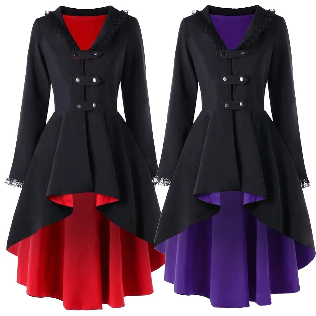 

Women Long Sleeve Slim Tops Pullovers Casual Irregular Outwear Splice Dress Coat Vintage Female Dress Jacket Purple Jumper #27