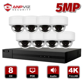 

Anpviz 8CH H.265+ NVR 5MP Outdoor Security POE IP Dome Camera CCTV System Kit Audio Record IP Camera Video Surveillance NVR Kit