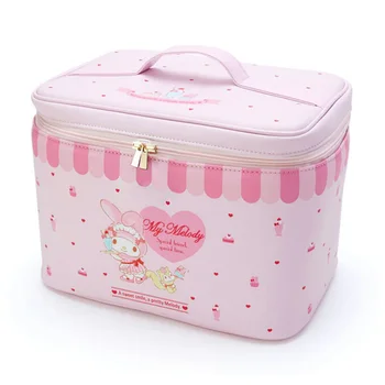 

Cute Cartoon My Melody Pink Cosmetic Bag Big Makeup Box Waterproof Women Vanity Beauty Case Travel Organizer Toiletry Bags