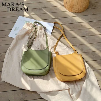 

Mara's Dream 2020 Spring New Ladies Korean Large-capacity Crossbody Bag Solid Color Fashion Shoulder Bag Simple Wild Bag