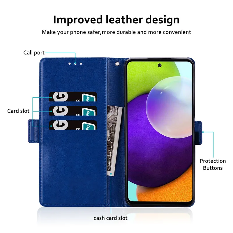 Leather Flip Case For Samsung Galaxy A03 Core A12 A02 A03S A32 A42 A52 A10 A01 A11 A20e A40 A50 A21S M11 M31 M21 A31 A41 A51 A71 4