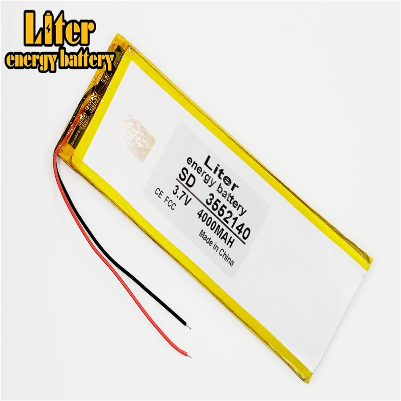 

New 3.7 V lithium Tablet polymer battery rechargeable battery 3552140 pl 4000 mah tablets