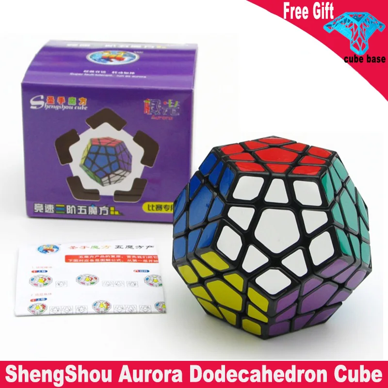 ShengShou Aurora волшебный кубик-Додекаэдр черная наклейка кубик Megaminx профессиональные