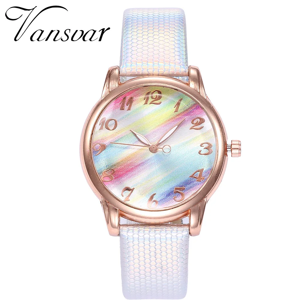 

NEW Watches Ladies Luxury Rainbow Watch Fashion Female Quartz Wrist Watch Women Leather Waterproof Clock Lover Girl Wrist Watche