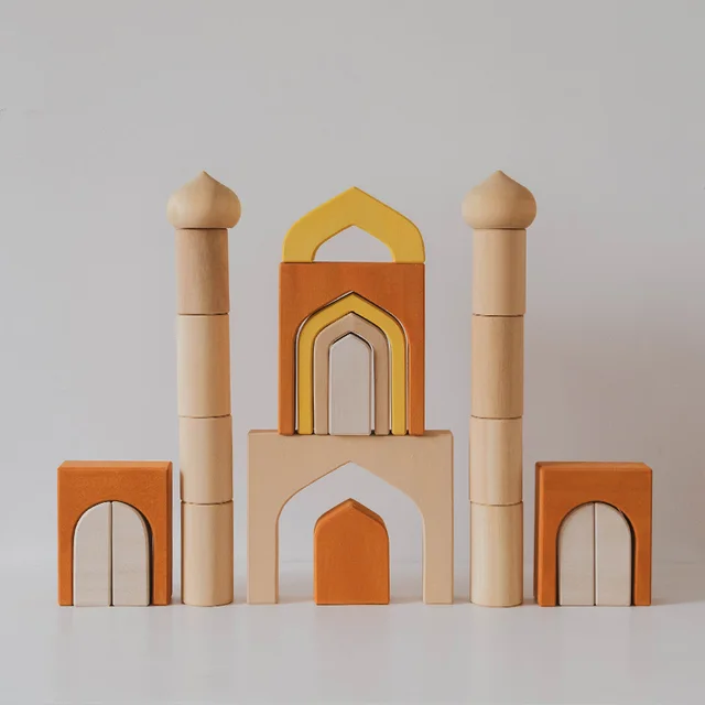 US $529.92 Castle Building Block Toys Boys and Girls Early Education Games Wood Building Toys Environmental Pr